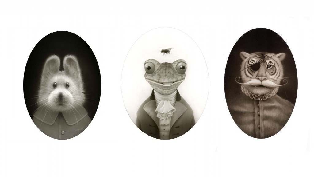 Trois des "storied animals" de Travis Louie